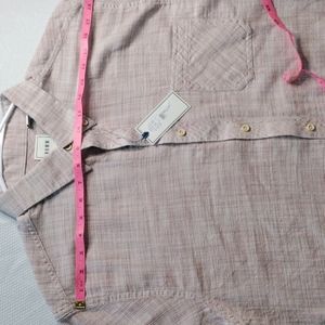 NWT ROWM Men's Short Sleeve Button Down Size XL Red and White